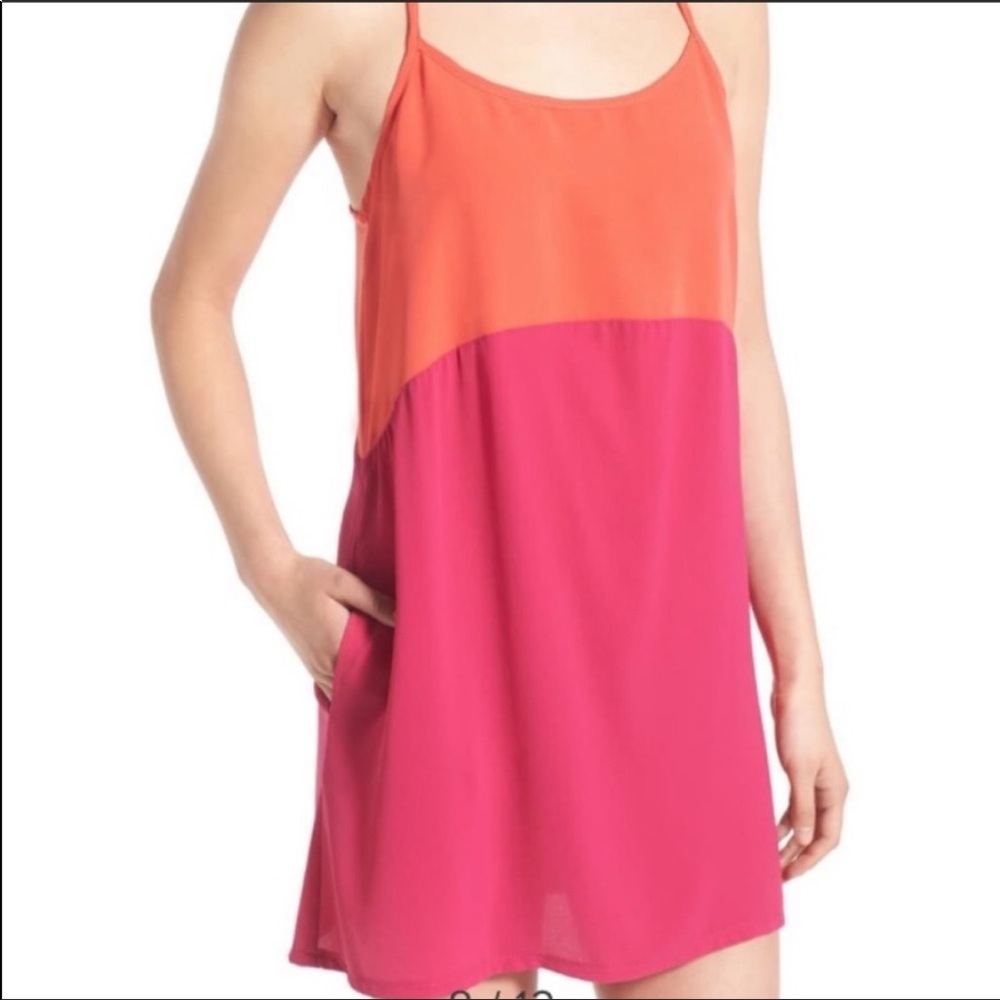 Mama Chica orange and pink colorblock dress